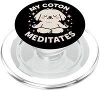 Il mio cane Coton de Tulear medita carino divertente PopSockets PopGrip per MagSafe