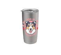 Il mio cane è il mio pastore australiano di San Valentino. Amante delle zampe Bicchiere termico in acciaio inox doppia parete