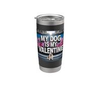 Il mio cane è il mio San Valentino Bulldog inglese Street Graffiti Bicchiere termico in acciaio inox doppia parete
