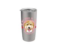 Il mio cane è il mio scarabocchio d'oro di San Valentino. Amante delle zampe Bicchiere termico in acciaio inox doppia parete