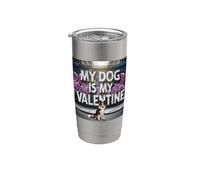 Il mio cane è il mio Valentine Border Collie Street Graffiti Bicchiere termico in acciaio inox doppia parete