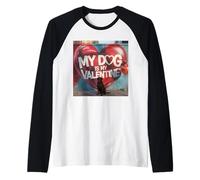 Il Mio Cane è Il Mio Valentine Labrador Retriever Street Graffiti Maglia con Maniche Raglan
