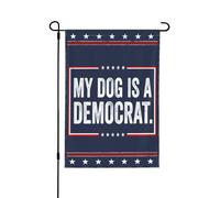 Il mio cane è un democratico, se ne sta sdraiato e si aspetta che io lo nutra. Bandiera divertente da giardino