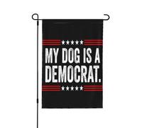 Il mio cane è un democratico, se ne sta sdraiato e si aspetta che io lo nutra. Bandiera divertente da giardino