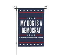 Il mio cane è un democratico, se ne sta sdraiato e si aspetta che io lo nutra. Bandiera divertente da giardino