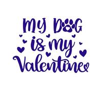 il mio cane è Valentine Adesivi murali 36x49.5cm Autoadesivo Blu scuro