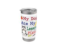 Il mio cane husky siberiano ha mangiato i miei piani di lezione papà mamma insegnante Bicchiere termico in acciaio inox doppia parete