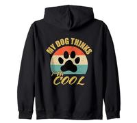 Il Mio Cane Pensa Che io Sia Figo Funny Dog Lover Retro Felpa con Cappuccio