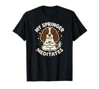 Il Mio Cane Springer Spaniel medita Divertente Carino Maglietta