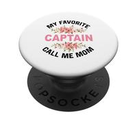 Il mio capitano preferito chiamami mamma capitano vela marinaio PopSockets PopGrip Adesivo