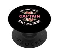 Il mio capitano preferito chiamami mamma capitano vela marinaio PopSockets PopGrip Adesivo