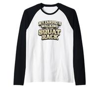 Il Mio Cardio Sta camminando Verso Lo Squat Rack, Divertente Maglia con Maniche Raglan
