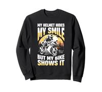 Il mio casco nasconde il mio sorriso ma la mia bici lo mostra Felpa