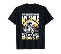 Il mio casco nasconde il mio sorriso ma la mia bici lo mostra Maglietta