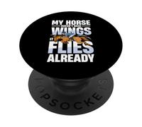 Il mio cavallo non ha bisogno di ali, vola già PopSockets PopGrip Adesivo