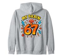 Il Mio Cervello 67 - Funny Six Seven Meme Felpa con Cappuccio