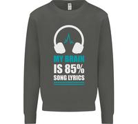 Il Mio Cervello È 85% Testo Canzone Musica Amante Bambini Felpa Maglione