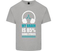 Il Mio Cervello È 85% Testo Canzone Musica Amante Uomo Cotone T-Shirt