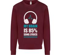Il Mio Cervello È 85% Testo Canzone Musica Amante Uomo Felpa Maglione