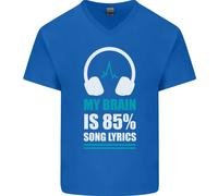 Il Mio Cervello È 85% Testo Canzone Musica Amante Uomo Scollo A V Cotone T-Shirt