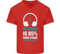 Il Mio Cervello È 85% Testo Canzone Musica Amante Uomo Scollo A V Cotone T-Shirt