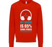 Il Mio Cervello È 85% Testo Della Canzone Musica Amante Uomo Felpa Maglione