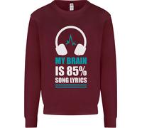 Il Mio Cervello È 85% Testo Della Canzone Musica Amante Uomo Felpa Maglione
