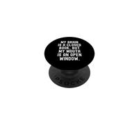 il mio cervello è un libro chiuso ma la mia bocca è una finestra aperta PopSockets PopGrip Adesivo