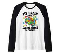 Il Mio Cervello Funziona diversamente la consapevolezza dell'autismo Maglia con Maniche Raglan