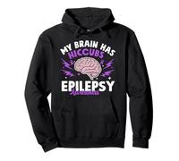 Il mio cervello ha la consapevolezza dell'epilessia con nastro viola singhiozzo Felpa con Cappuccio