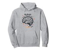 Il Mio Cervello ha troppe schede Aperte Felpa con Cappuccio, Unisex per Adulti, Grigio Melange, S
