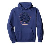 Il Mio Cervello ha troppe schede Aperte Felpa con Cappuccio, Unisex per Adulti, Navy, S