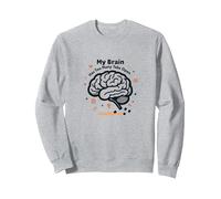 Il Mio Cervello ha troppe schede Aperte Felpa, Unisex per Adulti, Grigio Melange, L