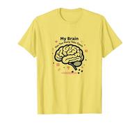 Il Mio Cervello ha troppe schede Aperte Maglietta, Uomo, Limone, 3XL