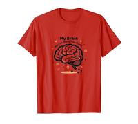 Il Mio Cervello ha troppe schede Aperte Maglietta, Uomo, Rosso, 3XL