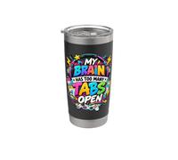 Il mio cervello ha troppe schede Aperto Gamer Programmer Umorismo Bicchiere termico in acciaio inox doppia parete