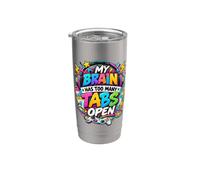 Il mio cervello ha troppe schede Aperto Gamer Programmer Umorismo Bicchiere termico in acciaio inox doppia parete