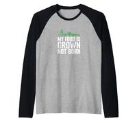 Il Mio Cibo è Cresciuto Non è Nato Vegetariano Maglia con Maniche Raglan