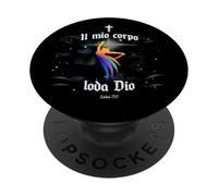 Il mio corpo loda Dio - Salmo 150 Lode Cristiana PopSockets PopGrip Adesivo