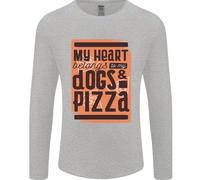 Il Mio Cuore Appartiene A Cani & Pizza Divertente Uomo Maniche