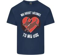 Il Mio Cuore Appartiene a Mio Cane Divertente T-Shirt Ragazzi Ragazze