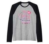 Il Mio Cuore appartiene a Un Pilota della Scuola di Volo Pilota Maglia con Maniche Raglan