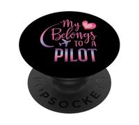 Il mio cuore appartiene a un pilota della scuola di volo pilota PopSockets PopGrip Adesivo