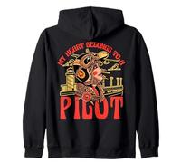 Il mio cuore appartiene a un pilota Funny Woman Pilot Airplane Felpa con Cappuccio