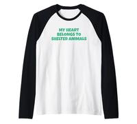 Il Mio Cuore appartiene agli Animali del rifugio Maglia con Maniche Raglan