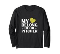 Il Mio Cuore appartiene al Lanciatore Softball Maglia a Manica