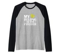 Il Mio Cuore appartiene al Lanciatore Softball Maglia con Maniche Raglan