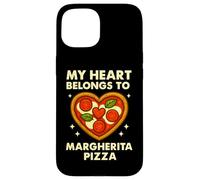 Il mio cuore appartiene alla pizza Margherita Custodia per iPhone 15