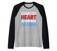Il Mio Cuore appartiene all'Alaska Maglia con Maniche Raglan