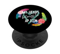 Il mio cuore appartiene all'insegnante di economia AP Econ PopSockets PopGrip Adesivo